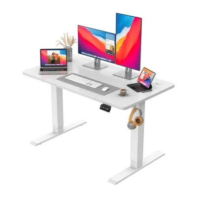 Abbildung von JUMMICO HöHenverstellbarer Schreibtisch Standing Desk Elektrischer Höhenverstellbar mit Memory Funktion 120 x 60 cm,Beige