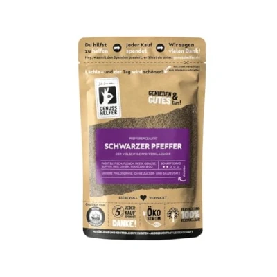 Abbildung von Bremer Gewürzhandel schwarzer Pfeffer, gemahlen, scharfer Pfeffergeschmack, vielseitig einsetzbar zum Kochen und Backen, intensives Aroma, 3 x 100g