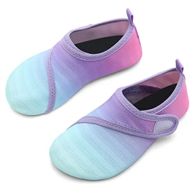 Abbildung von IceUnicorn Badeschuhe Kinder Schwimmschuhe Jungen Mädchen Strandschuhe Baby Aquaschuhe Barfußschuhe Kleinkind Wasserschuhe(JB Lila Grün, 30/31 EU)