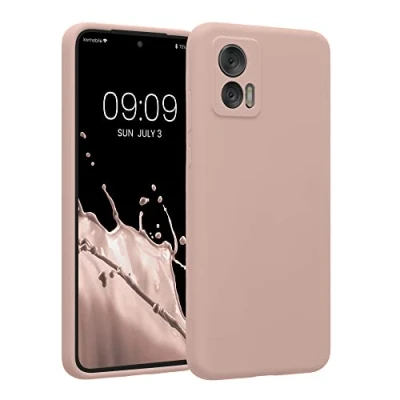 Abbildung von kwmobile Handyhülle kompatibel mit Motorola Edge 30 Neo Hülle gummierte Handy Case aus Silikon in Altrosa
