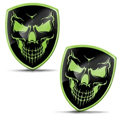 Abbildung von SkinoEu 2 x Aufkleber 3D Gel Silikon Giftig Schädel Totenkopf Stickers Autoaufkleber Auto Motorrad Fahrrad Fenster Telefon Laptop PC Tablet Tür KS 96