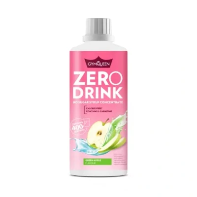 Abbildung von GymQueen Zero Drink Grüner Apfel 1000ml, kalorienarmes und zuckerfreies Getränkekonzentrat, angereichert mit B Vitaminen Carnitin, Getränke Sirup für Erfrischungsgetränke