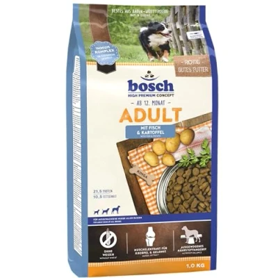 Abbildung von bosch HPC Adult mit Fisch &amp; Kartoffel Hundetrockenfutter für ausgewachsene Hunde aller Rassen 1 x kg