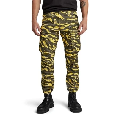 Abbildung von G Star Herren Rovic Zip 3D Regular Tapered Hose, Mehrfarben (dk lemon tiger camo D02190 D553 G394), 33W / 32L