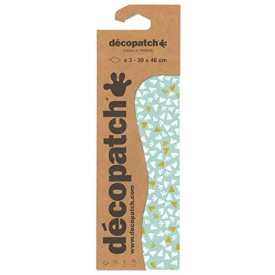 Abbildung von Decopatch Décopatch C861C Packung mit 3 Blatt Papier gleichen Musters, Nr. 861, praktisch und einfach zum Verwenden, ideal für Ihre Pappmachés Bastelprojekte, 1 Pack