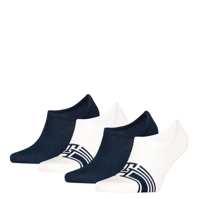 Abbildung von Tommy Hilfiger Socken TH MEN FOOTIE HC 4P MONOGRAM STRIPE ECOM (4 Paar) mit diskretem Logoakzent