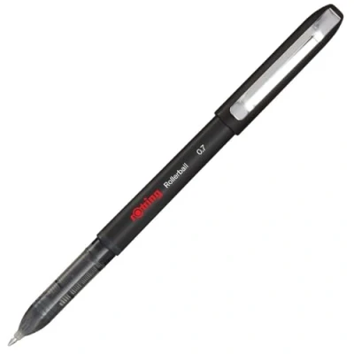 Abbildung von rOtring Rollerball Tintenroller feine Spitze (0,7 mm) für saubere Linien schwarze Tinte 12 Stück