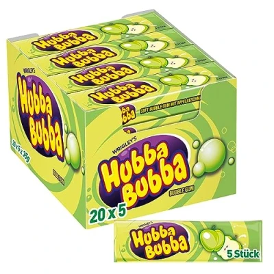 Abbildung von Hubba Bubba Kaugummi Apfel, 20er Pack (20 x 5 Stück)