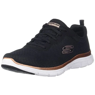 Abbildung von Skechers Sport FLEX Appeal 4.0 Sneaker low, Damen, Größe: 39.5, Black mesh / rose gold trim Schuhe