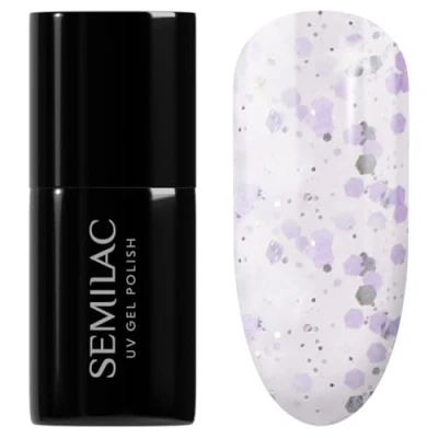 Abbildung von 925 Semilac UV Nagellack Silver &amp; Violet Drops 7 ml