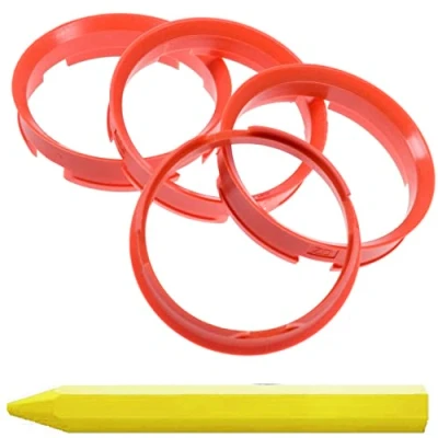 Abbildung von 4X Zentrierringe Orange 72,6 mm x 67,1 + 1x Reifen Kreide Fett Stift