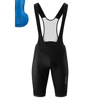 Abbildung von Gonso Sitivo Bib, Kurze Herren Träger Radhose, Mit Red Comfort Sitzpolster, Hohe Bewegungselastizität und Antirutsch Silikon Beingummi, Enganliegende Passform, Schwarz/Rot, Gr. 3XL