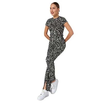 Abbildung von TRENDYOL Damen Normal Waist Flare Pants Black Pants, Multi color, XS