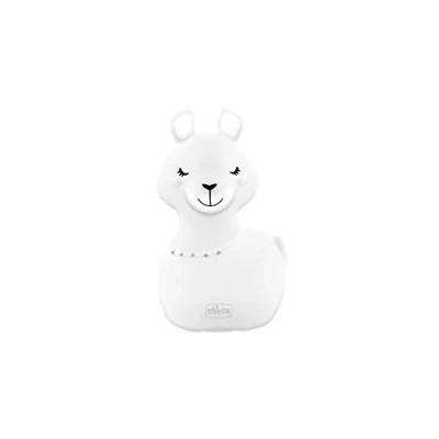 Abbildung von Chicco Nachtlicht Lama Aufladbar Baby, Mehrfarbiges LED in Weichem Silikon, Baby mit 8 Farben, One Touch Aktivierung, Ohne Erhitzen, Ladegerät USB Kabel