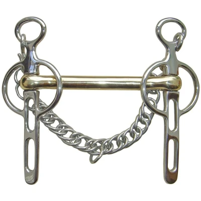 Abbildung von Harry&#039;s Horse Liverpool Barren Goldmessing 2 Schlüssellöcher 14mm 10,5 RVS