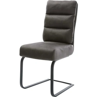 Abbildung von Schwingstuhl Pela Flex Anthrazit Vintage Freischwinger flach Schwarz Taschenfederkern