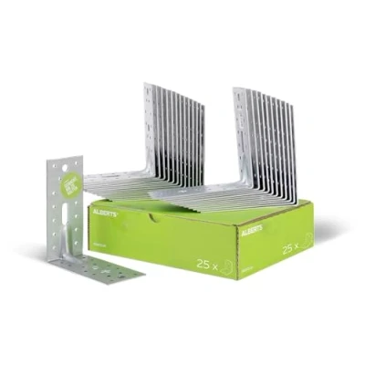 Abbildung von Alberts Winkelverbinder, (Set, 25 St.), Schwerlast Winkelverbinder mit Sicke, Handwerkerpack