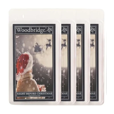 Abbildung von Woodbridge Duftwachs für Duftlampe 4er Set Night Before Christmas Weihnachten 8 Wax Melts Raumduft Aromatherapie 8h Brenndauer je Melt (68g)