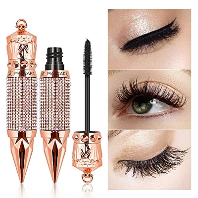 Abbildung von 4D Silk Fiber Wimperntusche, Wasserfeste Wimperntusche，Extra Lange Wimpern Wimperntusche und Dick, Langlebig, Klumpenfrei, Natürlich Wischfest, Dicker Länger(Königin)
