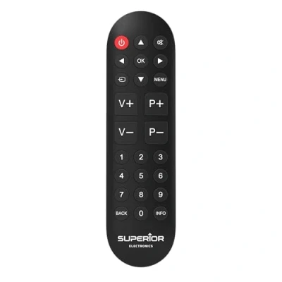 Abbildung von Superior Electronics Ready5 (Samsung, LG, Philips, Sony, Panasonic) Universal Ersatzfernbedienung einsatzbereit