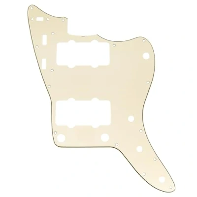 Abbildung von Musiclily Pro 13 Löcher Gitarre Schlagbrett Pickguard für USA Vintage 60s Jazzmaster und SQ Classic Vibe, 3 schichtig Crème
