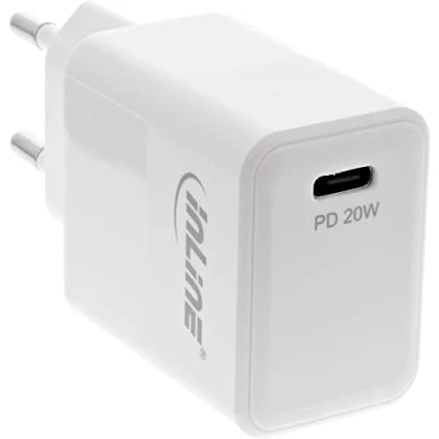Abbildung von InLine® USB PD Netzteil Ladegerät Single Typ C, Power Delivery, 20W, weiß