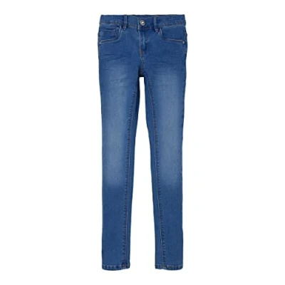 Abbildung von NAME IT Mädchen Nkfpolly Dnmatasis Pant Noos Hose, Medium Blue Denim, 140 EU