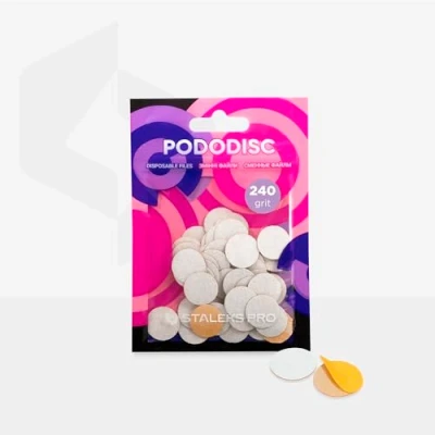 Abbildung von Staleks Pro Weiße Nachfüllpads für Pediküre Scheiben, Pododisc S, Körnung 240 (50 Stück) PDF 15 W