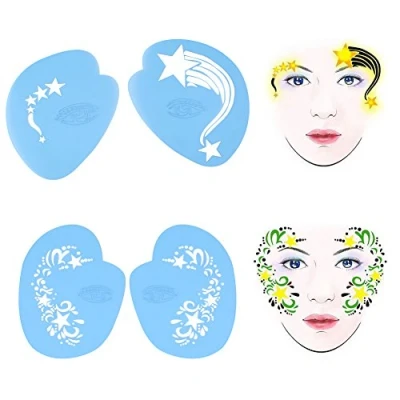 Abbildung von DIY gesicht malen make up schablone körpermalvorlage blume schmetterling werkzeug für körpermalerei, partys, halloween und kinder