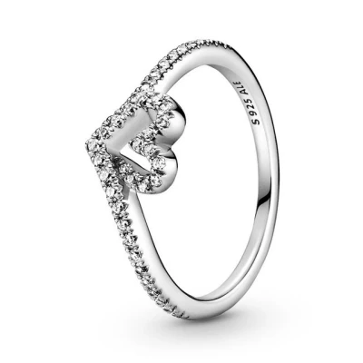 Abbildung von Pandora WISH Sparkling Heart Ring, Damen, Größe: 52, Sterling silver