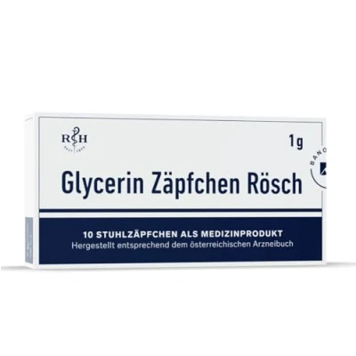 Abbildung von Glycerin Zäpfchen Rösch 1 g gegen Verstopfung
