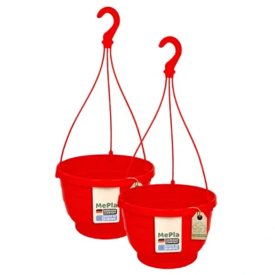 Abbildung von Heimwerkercenter Blumentopf MePla 2 Stück Wetterfestes Ampel KOMET ø25 cm Rot
