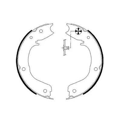 Abbildung von HELLA 8DA 355 050 701 Handbremsbeläge ohne Handbremshebel MITSUBISHI: PAJERO 4, 3
