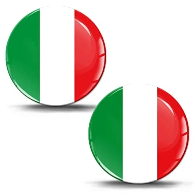 Abbildung von Biomar Labs 2 x Aufkleber 3D Gel Silikon Italien Flagge Fahne Autoaufkleber Auto Motorrad Fahrrad Fenster Handy Laptop PC Tablet Tür KS 195