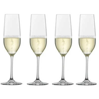 Abbildung von SCHOTT ZWIESEL Sektglas Forté (4er Set), zeitlose Proseccogläser mit Moussierpunkt, spülmaschinenfeste Tritan Kristallgläser, Made in Germany (Art. Nr. 123616)