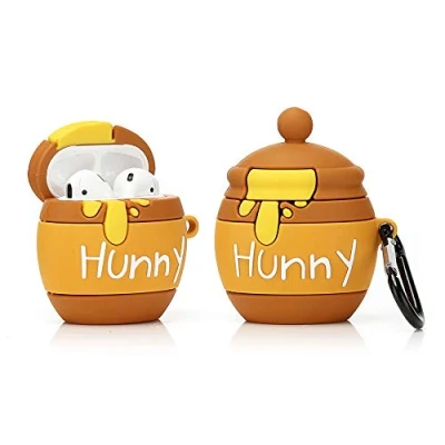 Abbildung von YIGEYI Silikon Hülle Kompatibel mit Airpods 1 &amp; 2 Funny Cute 3D Cartoon Case Cover[Getränkedosen Serie] (Hunny Pot)