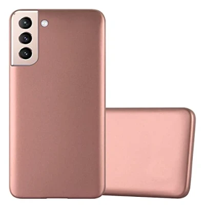 Abbildung von Cadorabo Hülle kompatibel mit Samsung Galaxy S22 Plus Schutzhülle TPU Silikon Case Metallic Design Slim Kratzfest Weiche Gummi Rundumschutz für in Rosa