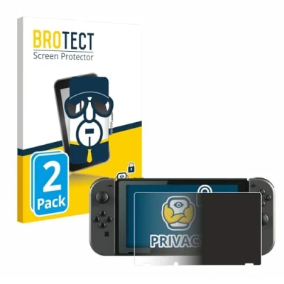 Abbildung von BROTECT (2 Stück Anti Spy Blickschutzfolie für Nintendo Switch Privacy Screen Protector [Displayschutz Folie, Sichtschutz, Blaulichtfilter]
