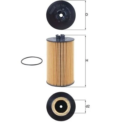 Abbildung von MAHLE ORIGINAL OX 161D Ölfilter Filtereinsatz MERCEDES BENZ: ATEGO, LK/LN2, UNIMOG