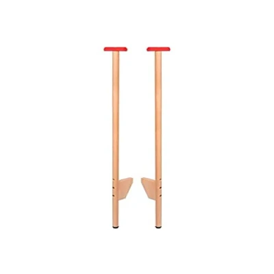 Abbildung von goki Balancetrainer Stelzen Set, 103 cm, aus Holz, höhenverstellbar, bis 50 kg belastbar