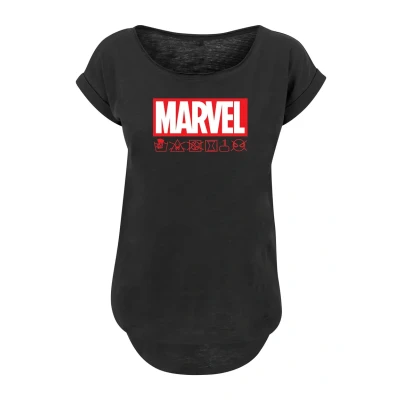 Abbildung von F4NT4STIC Marvel LOGO Waschsymbole Premium Superhelden IRON MAN Captain Tshirt print, Damen, Größe: 4XL, Black