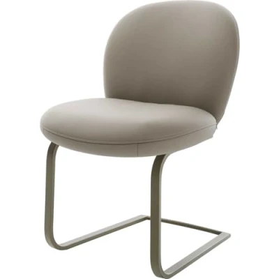 Abbildung von Freischwinger Nube Flex Echt Leder Schlamm flach Effektfinish Titan Taschenfederkern