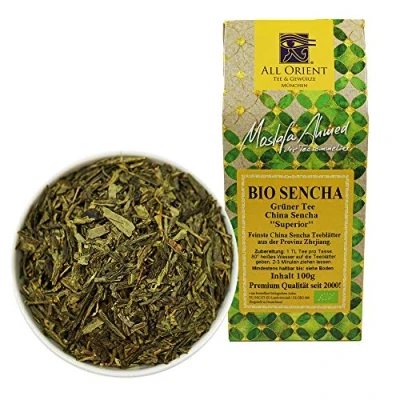 Abbildung von All Orient BIO Sencha 100g Grüner Tee lose China Superior Provinz Zhejiang Grünteemischung Naturbelassen Ohne Zusatz von Aromen