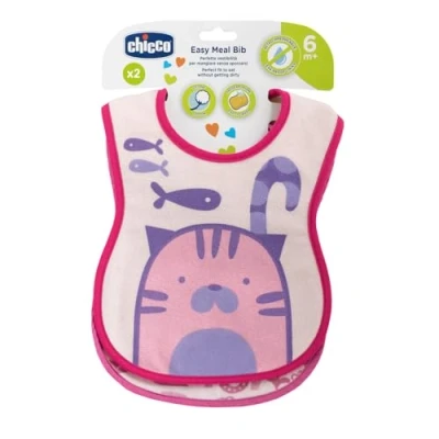 Abbildung von Set Bavaglini Chicco Easy Meal Bib 2pz Rosa