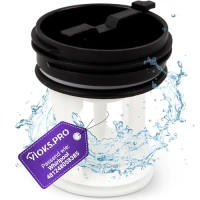 Abbildung von Viоks.pro Flusensiebeinsatz Flusensieb Ersatz für Bauknecht Whirlpool Filter 481248058385 Indesit C00312342 Flusenfiltereinsatz Sieb Pumpenfilter Waschmaschine