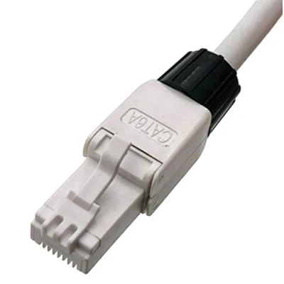 Abbildung von odedo 10x RJ45 Crimpstecker werkzeugfrei CAT 6A UTP RJ 45 Netzwerkstecker Steckverbinder Crimp Stecker für Patchkabel, Verlegekabel bis 8mm AWG 22 24 werkzeugfreie Montage