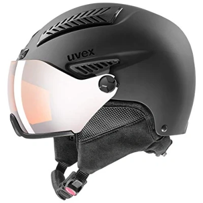 Abbildung von uvex hlmt 600 visor robuster Skihelm für Damen und Herren individuelle Größenanpassung mit Visier black matt 55 57 cm