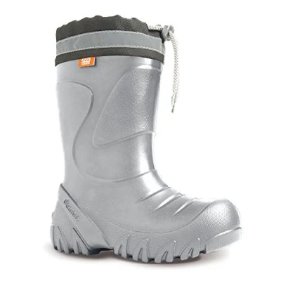 Abbildung von DEMAR Eva federleichte Kinder Gummistiefel mit Stulpe gefüttert Mammut S (30/31, Silber 2)