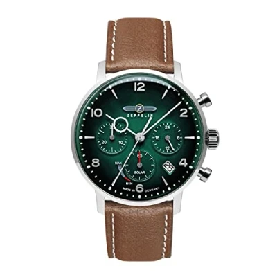 Abbildung von Zeppelin 8086 4_n Herrenuhr Solar Chronograph LZ129 Hindenburg Braun/Grün