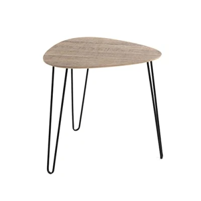 Abbildung von HAKU Möbel Beistelltisch Eiche, schwarz, MDF, Metall Maße: B 48 cm x H T cm, Style: Modern